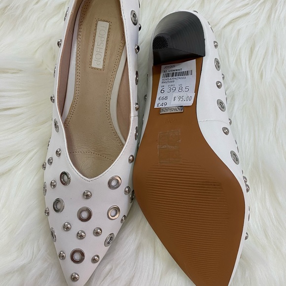 Brand New Topshop Retro Metal Loop Leather Heels - Picture 4 of 5